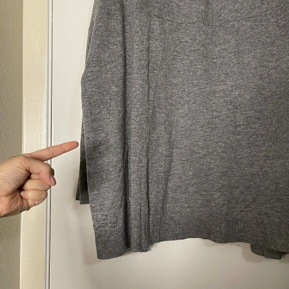 Eileen Fisher Gray Casual wool blend knit cardigan sweater with pockets size M - Picture 7 of 8